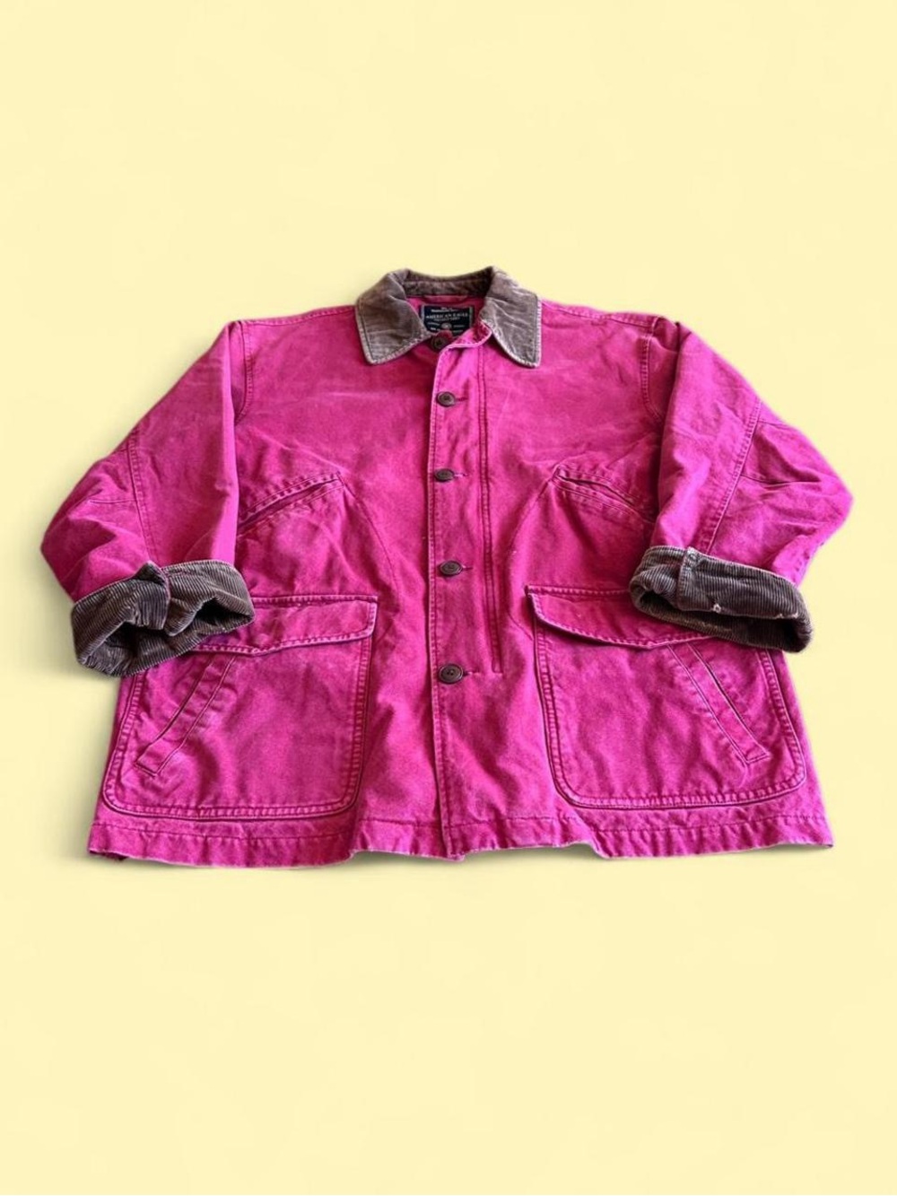 Vintage American Eagle Faded Pink Chore Barn Jacket Men’s S Workwear